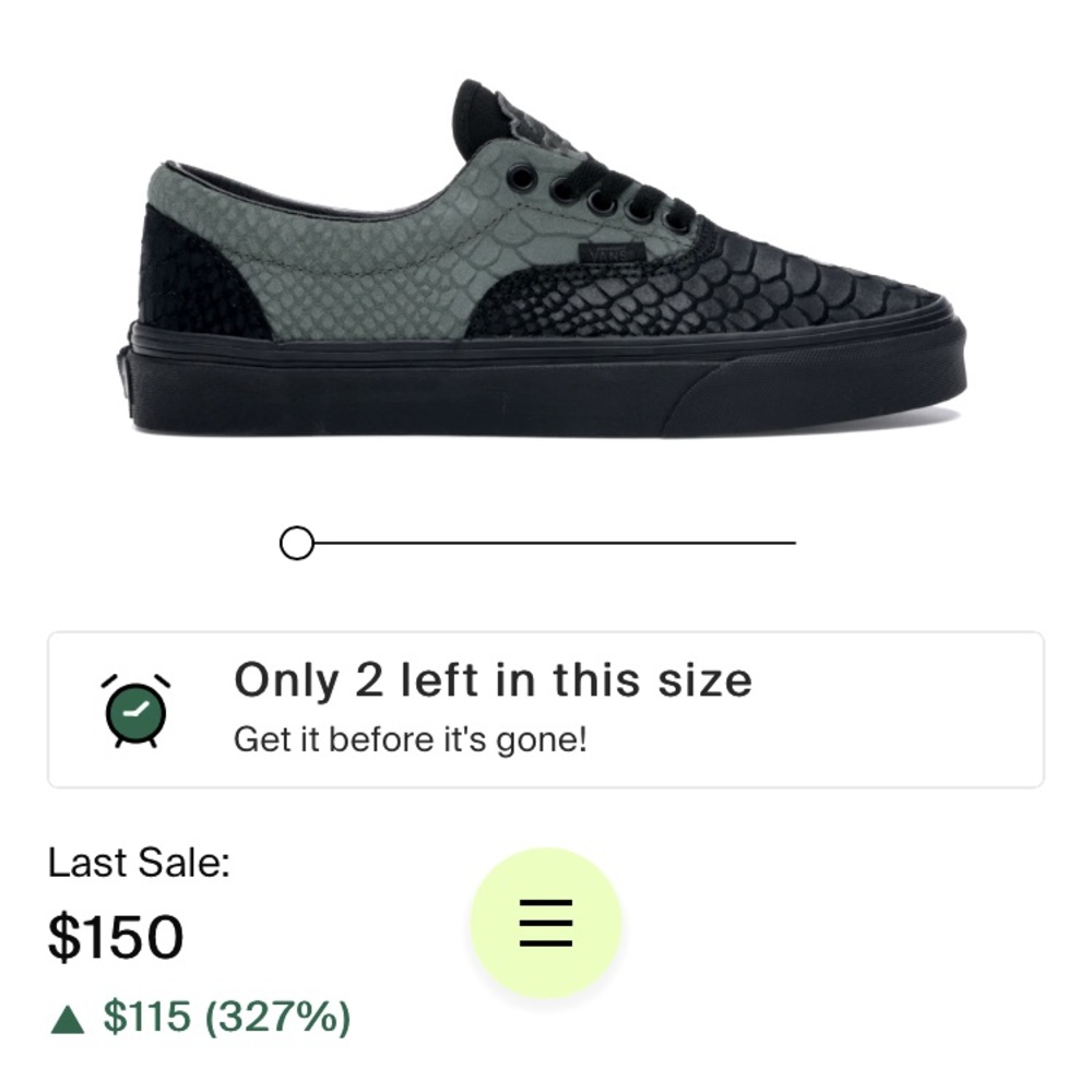 Harry Potter Slytherin Limited Edition Rare Vans Era Unisex Low Top Sneakers